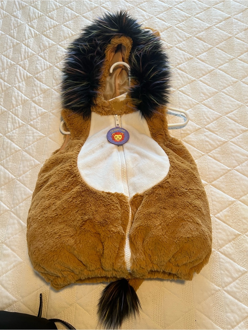 Children's Lion Costume Vest with Hood - Brown, Halloween, Play pretend
